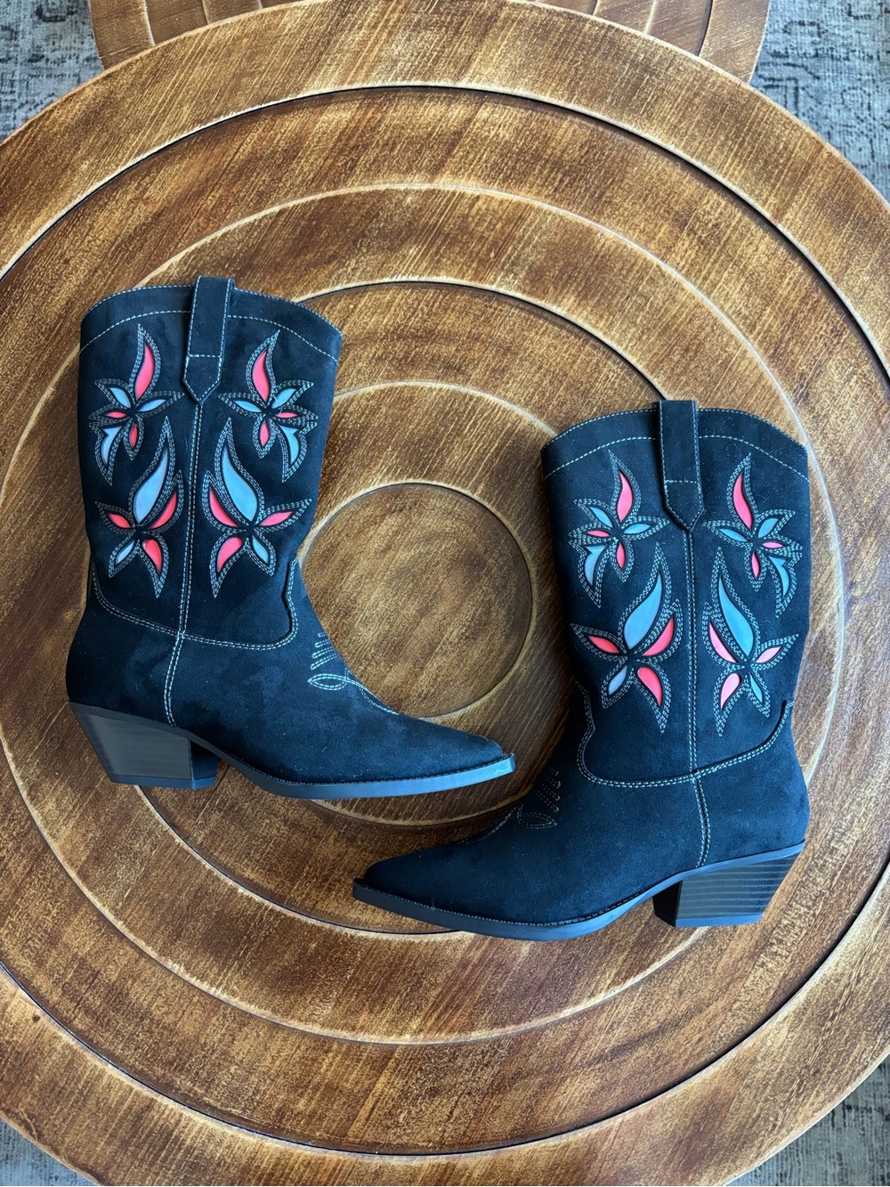 JustFab Women’s Faux Suede Western Boots